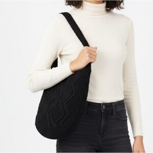 Black Knit Shoulder Bag